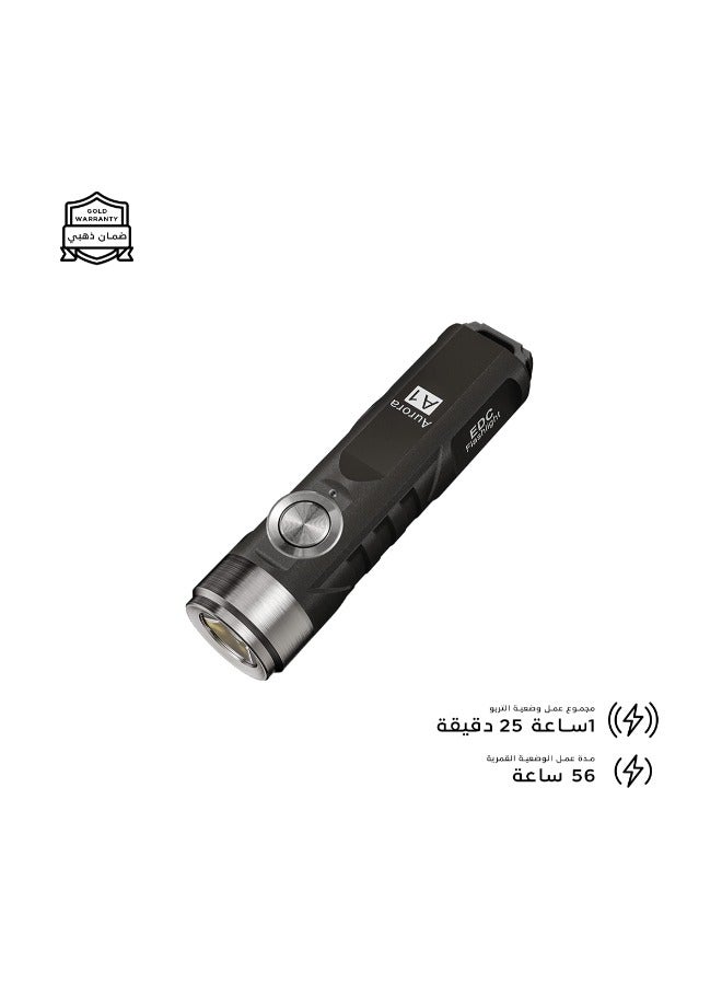 RovyVon RovyVon A1 Keychain Flashlight - 650 Lumens - 110 Meters Beam - 330mAh Battery - Type-C Charging - Black Color  - Image 5