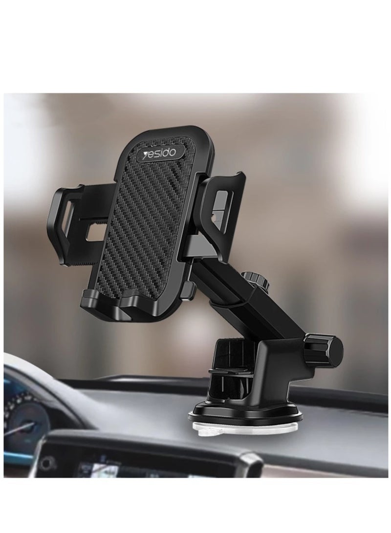 Yesido C23 Universal Car Phone Holder Stand Dashboard Windshield GPS Car Mount Bracket Sucker Mobile Phone Holder Under For 6.4 inch devices - Image 2