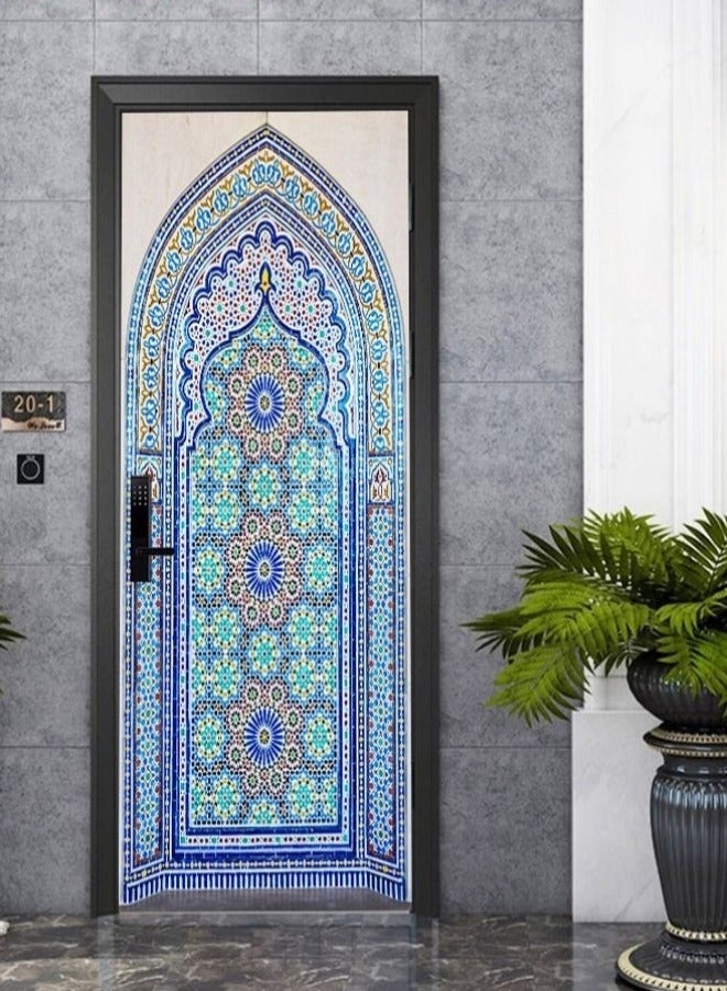 MIXDE 3D Door Mural Sticker,Self-Adhesive Removable Wall Mural Stickers,Waterproof Abstract Geometry Door Stickers For Interior Doors Home Office Decor,77x200cm - Image 5