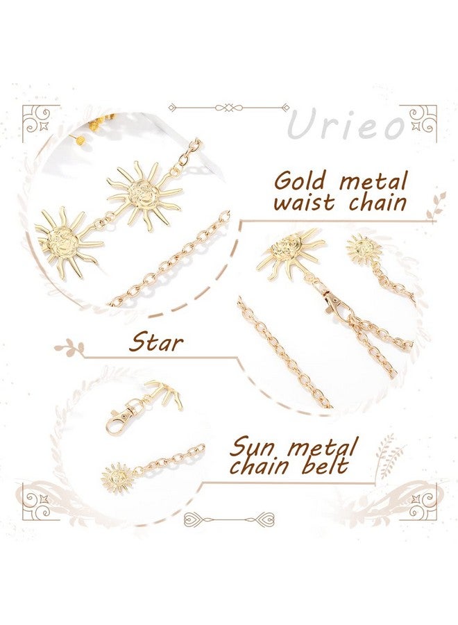 Urieo حزام سلسلة بوهيمي قابل للتعديل، سلاسل بطن ذهبية، حزام خصر معدني لفساتين البيكيني، مجوهرات جسم، إكسسوارات للنساء - Image 2