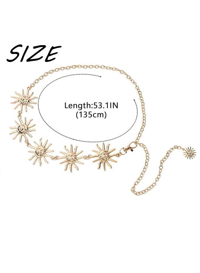 Urieo حزام سلسلة بوهيمي قابل للتعديل، سلاسل بطن ذهبية، حزام خصر معدني لفساتين البيكيني، مجوهرات جسم، إكسسوارات للنساء - Image 4