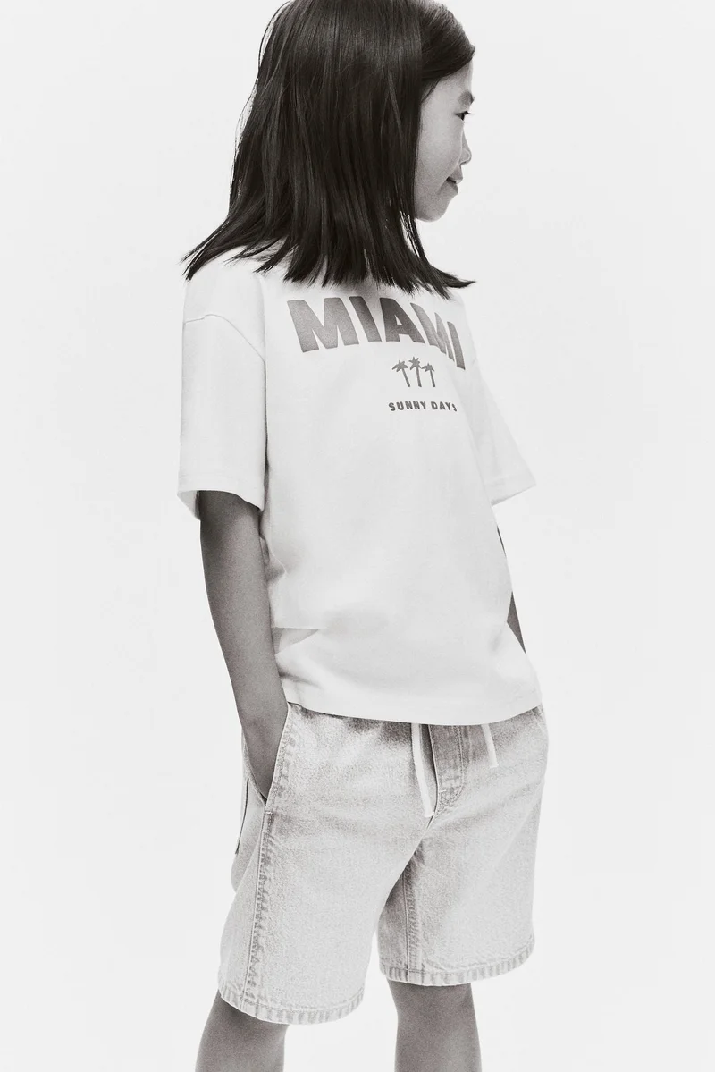 اتش اند ام شورت دنيم قطني