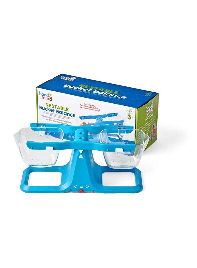 hand2mind Blue Nestable Bucket Balance Clear Double Bucket Balance Scale For Liquids And Solids Easy To Assemble Kids Scale Space Saving Storage Base Balance Scale For Classroom (Set Of 1) - Image 2