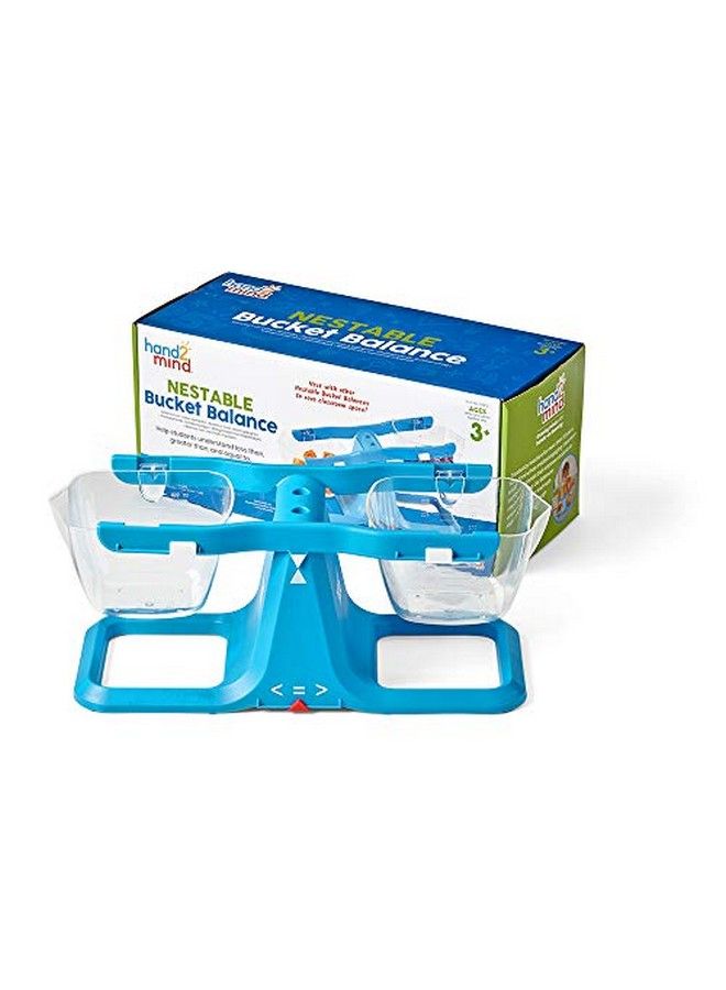 hand2mind Blue Nestable Bucket Balance Clear Double Bucket Balance Scale For Liquids And Solids Easy To Assemble Kids Scale Space Saving Storage Base Balance Scale For Classroom (Set Of 1) - Image 1