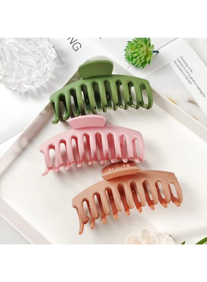 Pactiv Hair Claw Clips For Women Strong Hold Matte Clips For Thick Hair Fashion Hair Styling Accessories For Girls Large Hair Clips For Women Thick Hair Round Clip (Pack Of 3) - Image 4