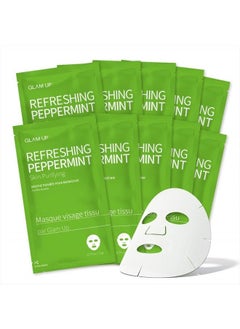 Glam Up Sheet Mask Refreshing Peppermint (10 sheets) - Calming, Pore Tightening  - Image 1