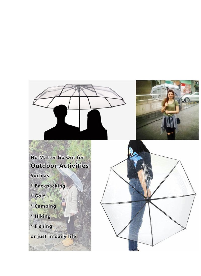 Y&D - Folding Umbrellas Travel Umbrella, Transparent Umbrella Pocket Portable Compact Protection, Small Light Weight Waterproof, Rain and Sun Elegant In - Image 1