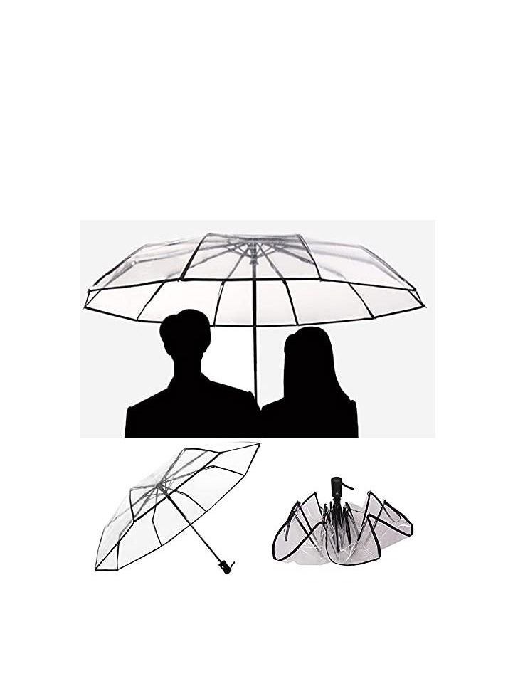Y&D - Folding Umbrellas Travel Umbrella, Transparent Umbrella Pocket Portable Compact Protection, Small Light Weight Waterproof, Rain and Sun Elegant In - Image 1