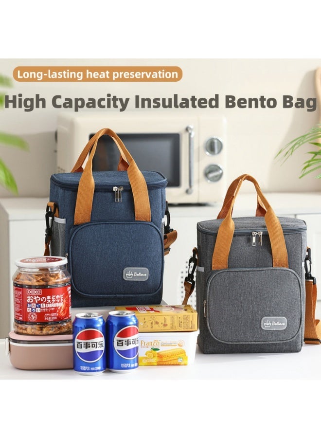 Lullaxx Lunch Bag Reusable Lunch Box Bag Insulated Large Cooler Lunch Tote Bag for Adult,Men,Women, Double Deck Cooler Handbags for Office/Picnic/Fishing/School - Image 3