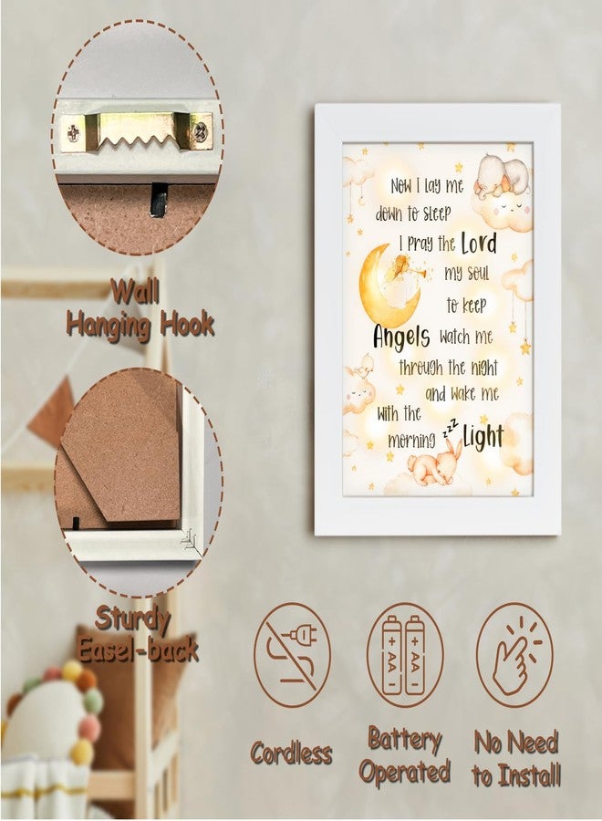 YLOVAN Baptism Gifts for Girl Boy - Baby Baptismal Nursery Decor Night Light Frame for Bedtime Prayer, Christening Dedication Catholic Godparents Gifts for Kids, Baby Shower (White) - Image 3