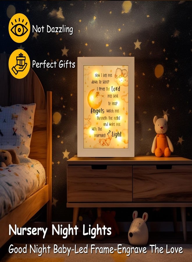YLOVAN Baptism Gifts for Girl Boy - Baby Baptismal Nursery Decor Night Light Frame for Bedtime Prayer, Christening Dedication Catholic Godparents Gifts for Kids, Baby Shower (White) - Image 4