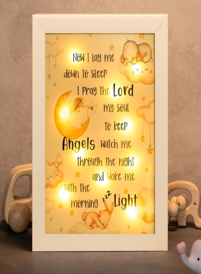 YLOVAN Baptism Gifts for Girl Boy - Baby Baptismal Nursery Decor Night Light Frame for Bedtime Prayer, Christening Dedication Catholic Godparents Gifts for Kids, Baby Shower (White) - Image 1