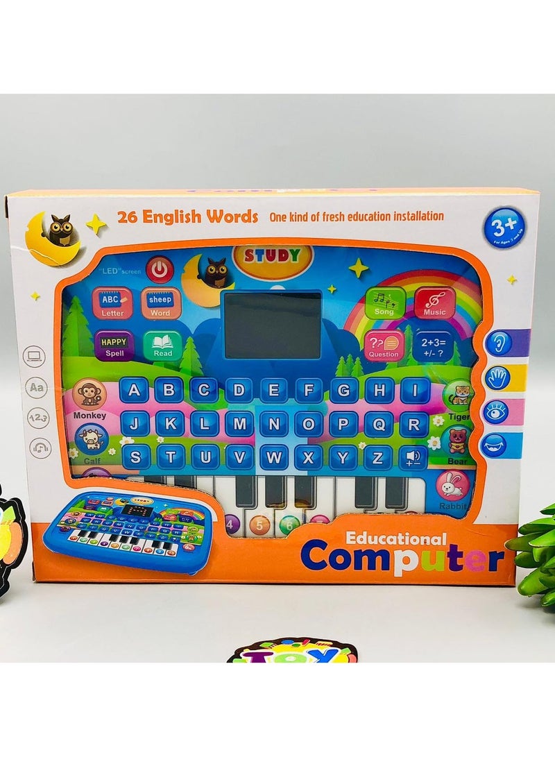 جهاز لوحي تعليمي وبيانو 2 في 1 لتعليم اللغة الإنجليزية مع إضاءة LED للأطفال - Image 2