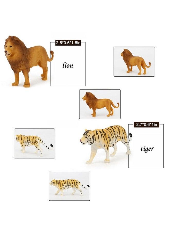 Generic - 12 Pcs Safari Animals Figures Toys Set, African Jungle Realistic Jumbo Wild Zoo Animals Figurines, Farm Animal Toys With Elephant, Giraffe, Lion, Tiger, Gorilla For Kids Toddlers - Image 1