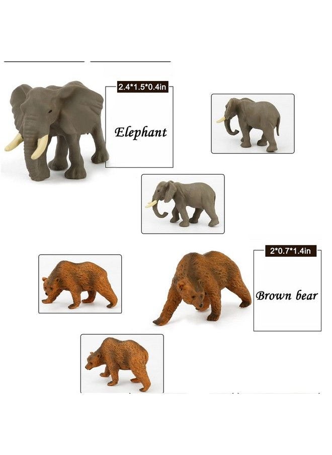 Generic - 12 Pcs Safari Animals Figures Toys Set, African Jungle Realistic Jumbo Wild Zoo Animals Figurines, Farm Animal Toys With Elephant, Giraffe, Lion, Tiger, Gorilla For Kids Toddlers - Image 1