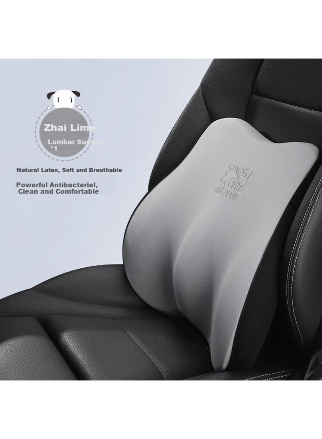Icaroom Car Headrest And Lumbar Support Latex Set Neck Pillow Lumbar Cushion Car Accessories