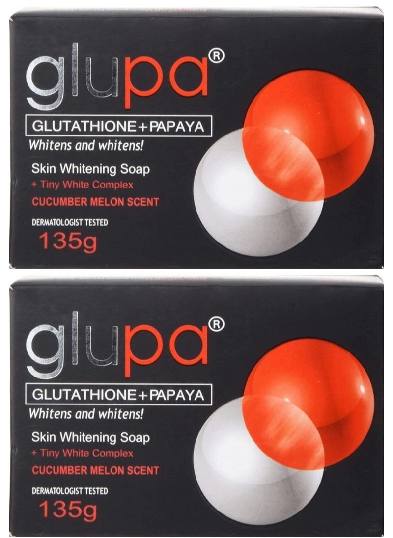 Glupa Two Pieces Of Glutathione Papaya Skin Whitening Soap 135x2 g  - Image 1