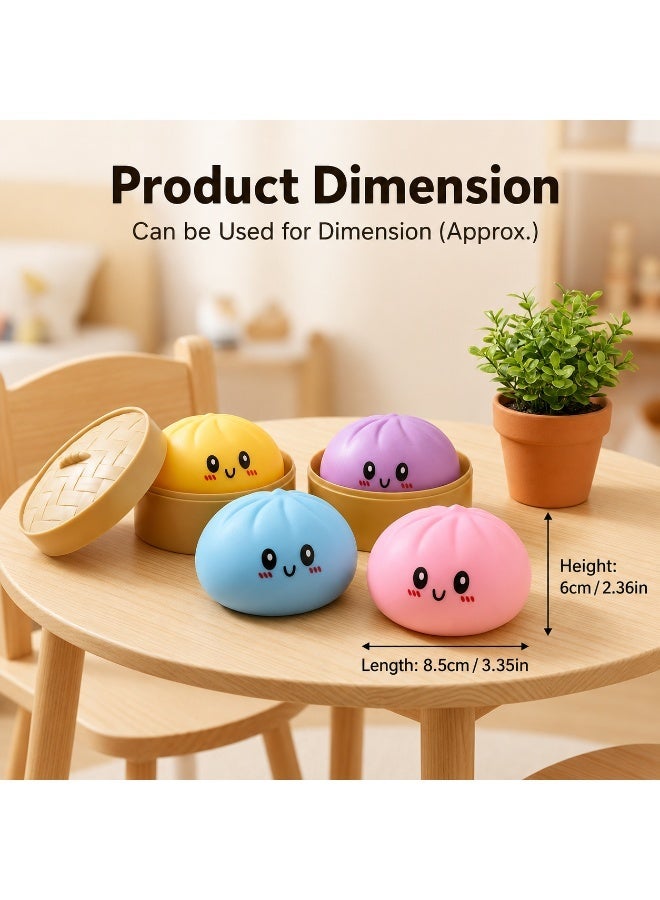 Eworld Dumpling Squishy Sensory Squeeze Toy - Soft Slow Rising Stress Relief Fidget Toy for Kids & Adults Anti-Anxiety Toy, Pack of 2 Blue & Pink - Image 3