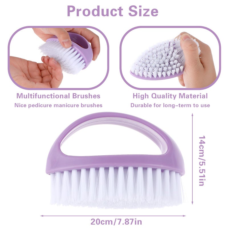 Amaxiu Hand Nail Brushes, 2pcs Grip Clean Heavy Duty Nail Brushes for Cleaning Fingernails Nylon Firm Stiff Bristles Deep Clean Scrubber for Mechanics Gardeners Hand Under Nails Toes(Green, Purple) - Image 3