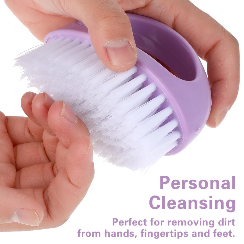 Amaxiu Hand Nail Brushes, 2pcs Grip Clean Heavy Duty Nail Brushes for Cleaning Fingernails Nylon Firm Stiff Bristles Deep Clean Scrubber for Mechanics Gardeners Hand Under Nails Toes(Green, Purple) - Image 4