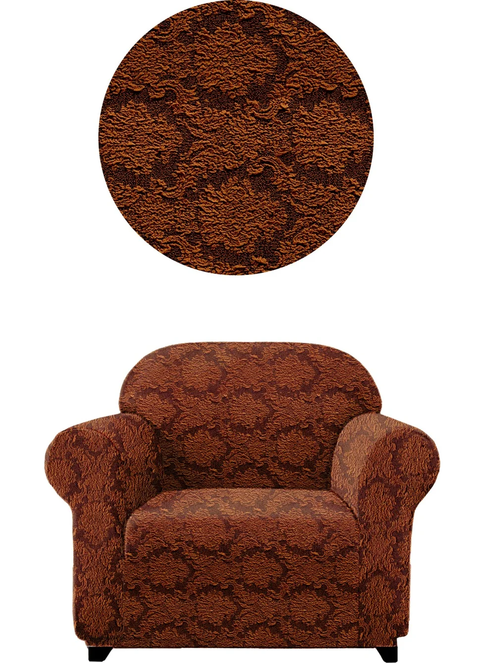 Elgeyar Jacquard Sofa, Sofa and Sofa Bed Cover, Shawl Pattern, Flexible, Without Skirt, For Single (Armchair)