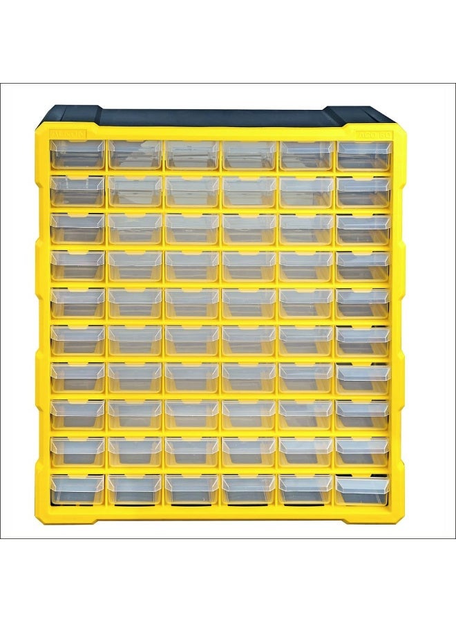 Alkon Plastic Component Organizer with 60 Drawers ACO 60 Small Parts Storage Unit | Organization Cabinet | Office Supplies | Stationary | Nuts, Screws & Bolts | Small Hardware | Workshop & Garage | DIY | Hobbies | Crafts | LEGO | Toys | Collectables | Sewing | Jewellery | Pharmacy | Medicine | Clinic | Hospital | Shop | Mobile | Electronics | Cables - Image 1