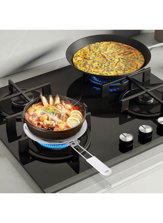 JCD Stainless Steel Heat Diffuser Simmer Plate with Foldable Handle for Electric and Gas Stoves - Image 3