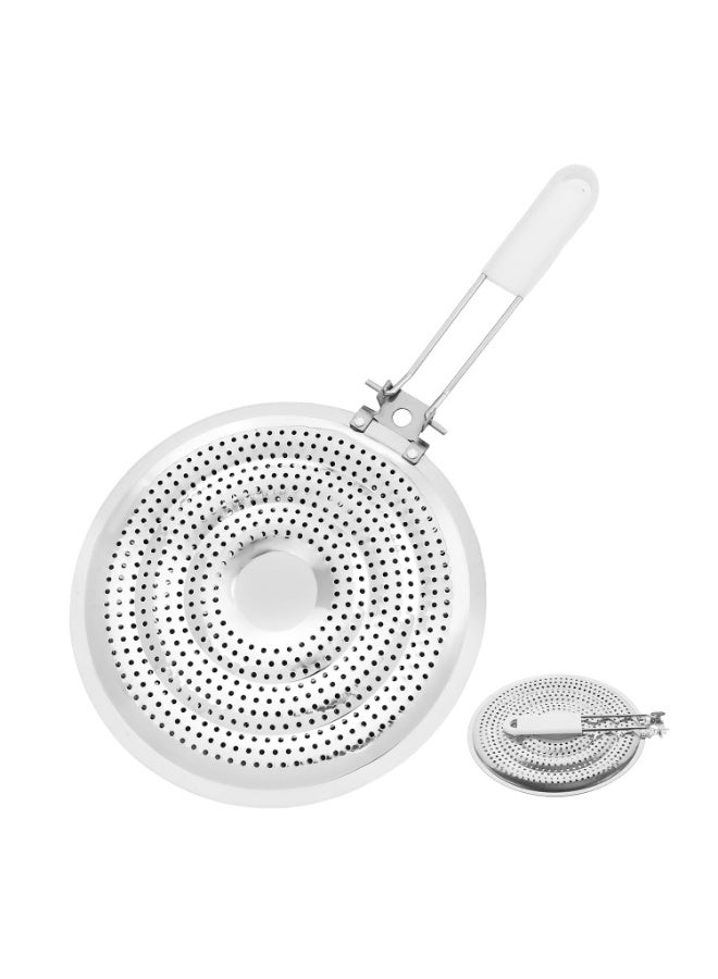 JCD Stainless Steel Heat Diffuser Simmer Plate with Foldable Handle for Electric and Gas Stoves - Image 1