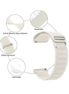 Generic 20mm Stretch Nylon Metal Alpine Loop Woven Strap For Amazfit Bip U Pro / Bip / Bip Lite / Bip S / Bip S Lite / Bip U-With Titanium G Hook  White  - Image 5