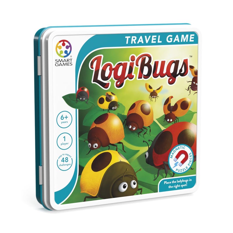 SmartGames - Logibugs, Magnetic Puzzle Game in Tin with 48 Challenges, Ages 6+ - Image 1
