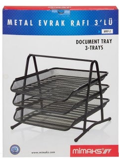 Mimaks 3-Piece Metail Mesh Document Shelf Black Mrf-3  - Image 2
