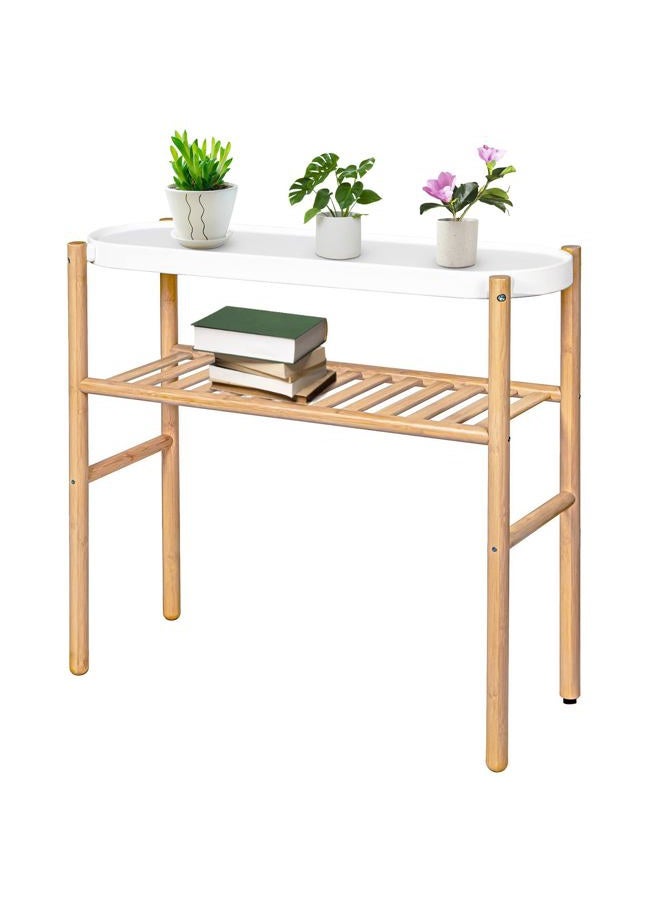 APRTAT 2 Tier Plant Stand Rack with Storage, Bamboo Plant Stands Indoor For Multiple Plants Corner Plant Stand | Planter Stand | Plant Rack | Indoor Wood Plant Stands - Image 1