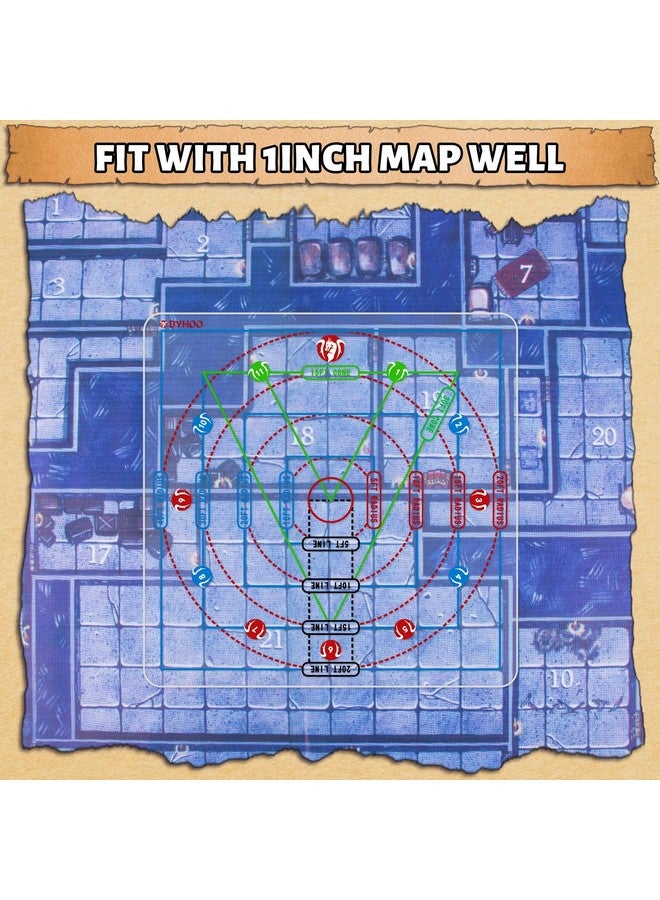 Byhoo Dnd Spell Aoe Damage Marker D&D Area Effect Template - 1" Grid Or Hex Tabletop Game Mat Rpg Game Accessories For Dungeons And Dragons Series Pathfinder And Other Ttrpgs  - Image 5