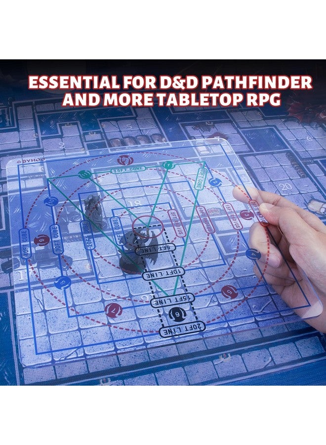 Byhoo Dnd Spell Aoe Damage Marker D&D Area Effect Template - 1" Grid Or Hex Tabletop Game Mat Rpg Game Accessories For Dungeons And Dragons Series Pathfinder And Other Ttrpgs  - Image 3