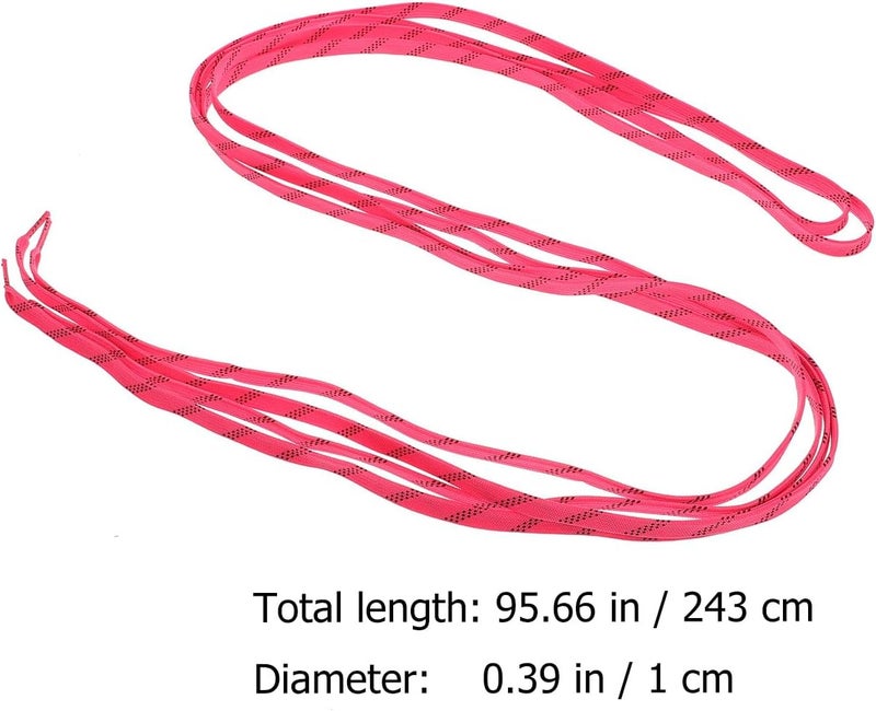 Ciieeo Waxed Roller Skates Shoelaces Pink 96-inch Flat Polyester Laces Wide Skate Shoe Strings and Inline Skates - Image 2