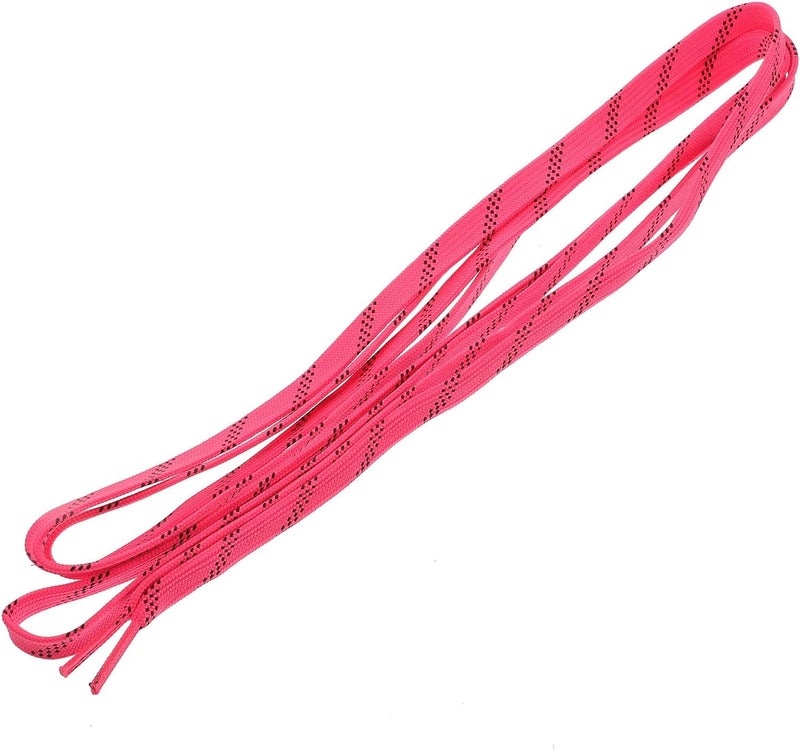 Ciieeo Waxed Roller Skates Shoelaces Pink 96-inch Flat Polyester Laces Wide Skate Shoe Strings and Inline Skates - Image 1