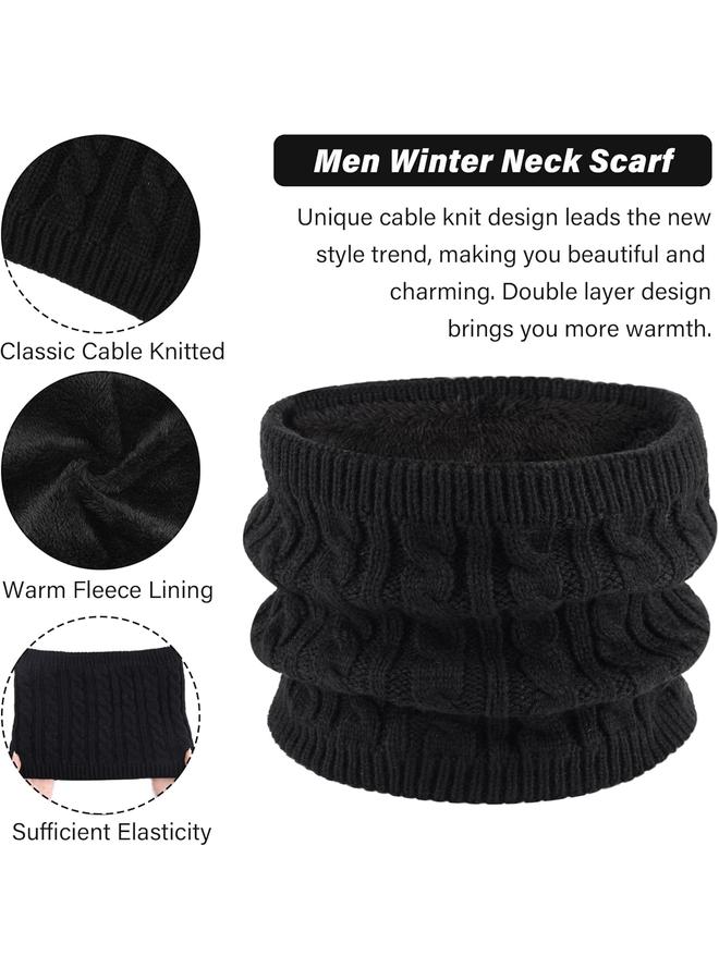 كوفوز طاقي شتوي للرجال والنساء، مجموعة قبعة الشتاء ووشاح وقفازات تعمل باللمس، مجموعة 3 في 1 للرجال والنساء من وشاح الرقبة وقفازات وقبعة - Image 4