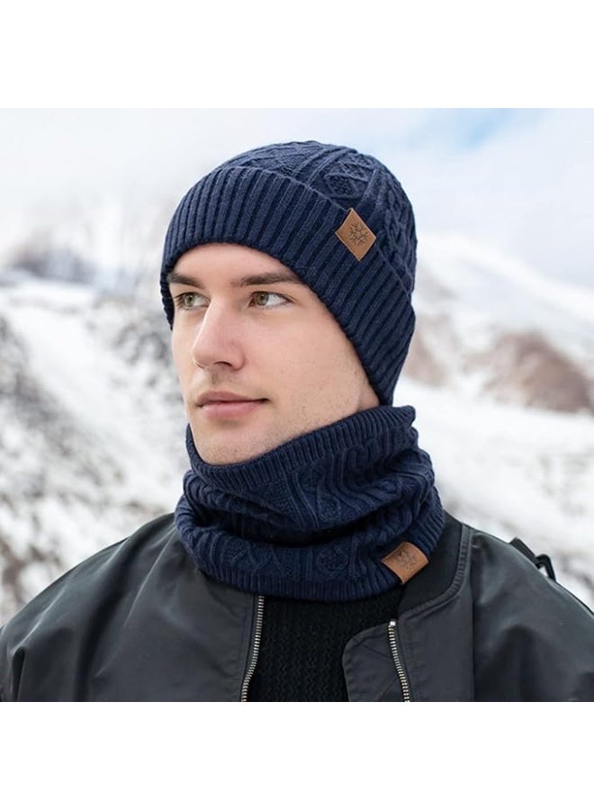 كوفوز طاقي شتوي للرجال والنساء، مجموعة قبعة الشتاء ووشاح وقفازات تعمل باللمس، مجموعة 3 في 1 للرجال والنساء من وشاح الرقبة وقفازات وقبعة - Image 3