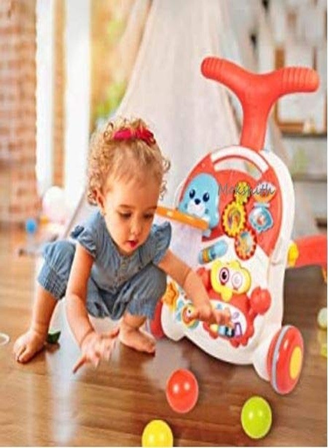 Mokshith Sit-to-Stand Walker with Activity Center Multifunctional Baby Push Walker with Interactive Learning Table Learning Infant for Toddlers, Kids 12-18 Months - Image 2