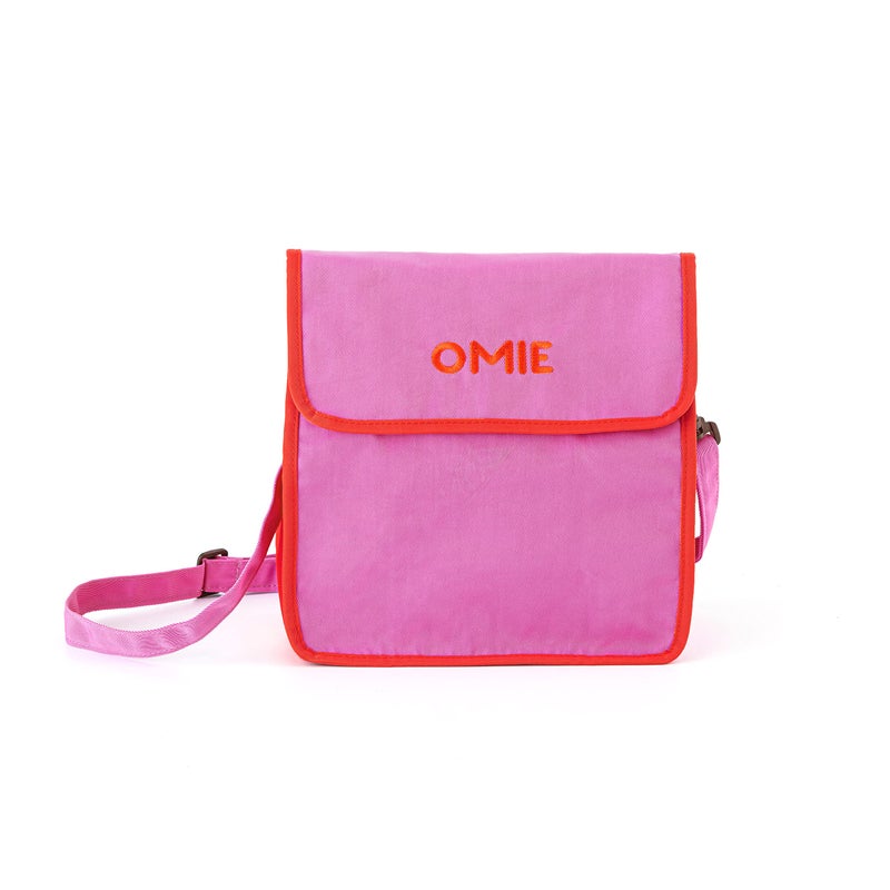 OMIE حقيبة غداء أومي أومي بوكس - قابلة للغسل، قابلة للطي، متينة، قماش مقاوم للماء مع جيب داخلي وحامل زجاجة خارجي (وردي) - Image 1