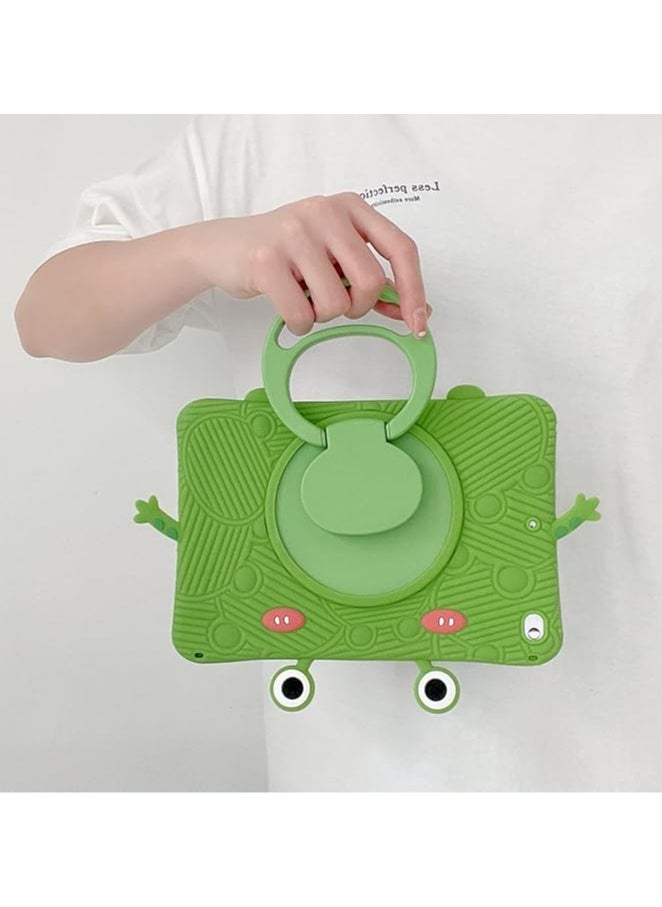 General - Cute Kawaii Soft Silicone Green Frog Pattern Tablet Case with 360° Rotatable Foldable Kickstand Shockproof Cover Case for iPad Mini 5 7.9 - Image 1