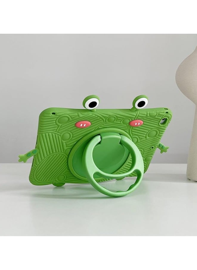 General - Cute Kawaii Soft Silicone Green Frog Pattern Tablet Case with 360° Rotatable Foldable Kickstand Shockproof Cover Case for iPad Mini 5 7.9 - Image 1