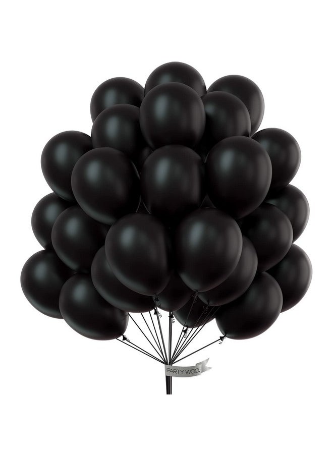PartyWoo Black Balloons 100 Pcs 10 Inch Matte Black Balloons Black Balloons For Balloon Garland Or Balloon Arch As Party Decorations Birthday Decorations Retirement Party Decorations Blacky18  - Image 1