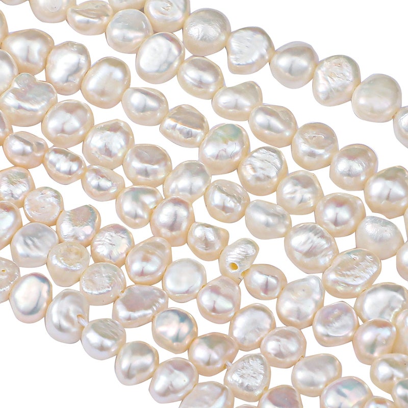 2 Strands 56 mm 67 mm Natural Freshwater Pearls Beads White Baroque Cultured Irregular Pearls Beads for Jewelry Making for Crafts Necklaces Bracelets Earrings