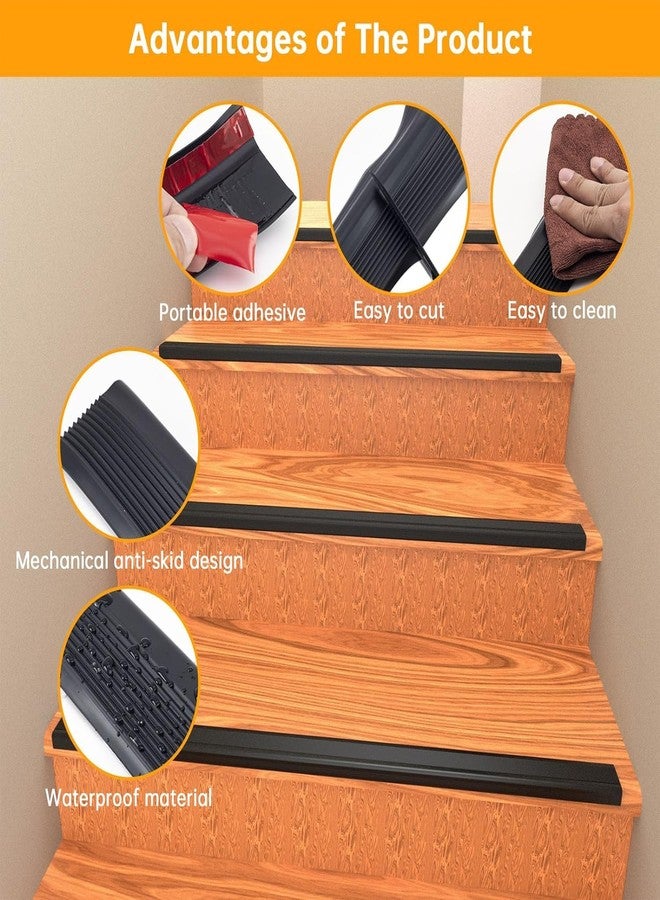 Drofail Step Protector Stair Sticker L Shap Made of PVC Corner Guard Edge Covered for Home, Office, Hospital Step -Black Color (4) - Image 2