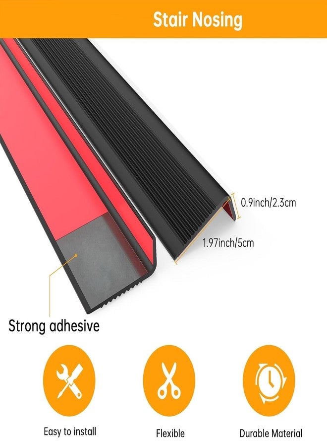Drofail Step Protector Stair Sticker L Shap Made of PVC Corner Guard Edge Covered for Home, Office, Hospital Step -Black Color (4) - Image 3