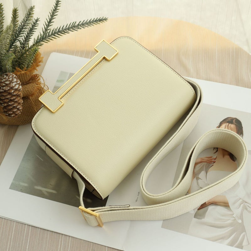 Advanced Sense New Wide Shoulder Strap Clog Bag Solid Color Casual Shoulder Crossbody Bag Flip Small Square Bag All-Match Tofu Bag - Image 1
