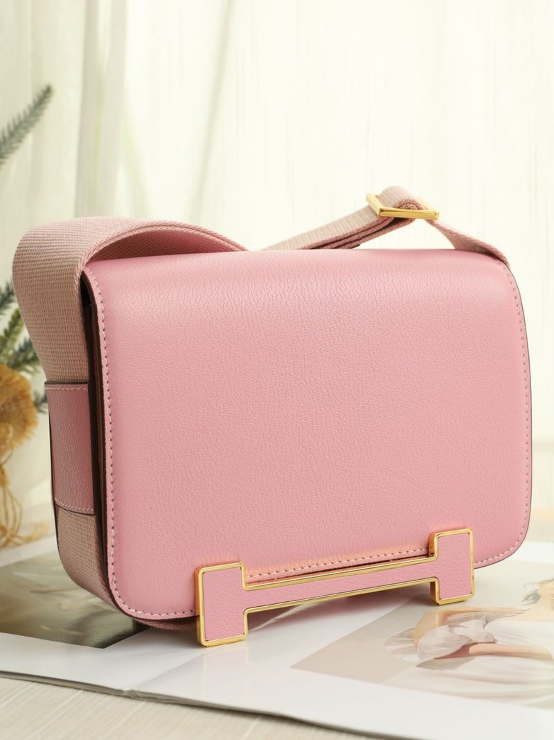 Advanced Sense New Wide Shoulder Strap Clog Bag Solid Color Casual Shoulder Crossbody Bag Flip Small Square Bag All-Match Tofu Bag - Image 4