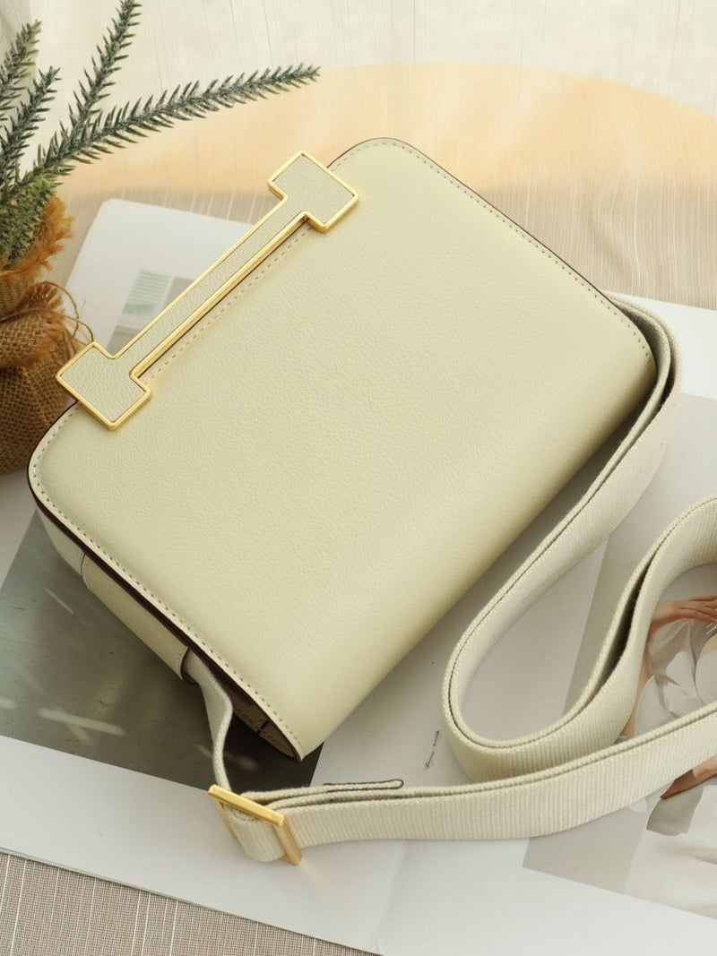 Advanced Sense New Wide Shoulder Strap Clog Bag Solid Color Casual Shoulder Crossbody Bag Flip Small Square Bag All-Match Tofu Bag - Image 5