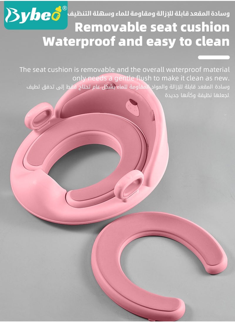Potty Training Seat, Removable Design Toilet Train Seats, Potties Chair for Kids Toddlers Boys Girls, Portable Children Travel Toileting Toilets, with Handles and Backrest, Cartoon Lion Shape